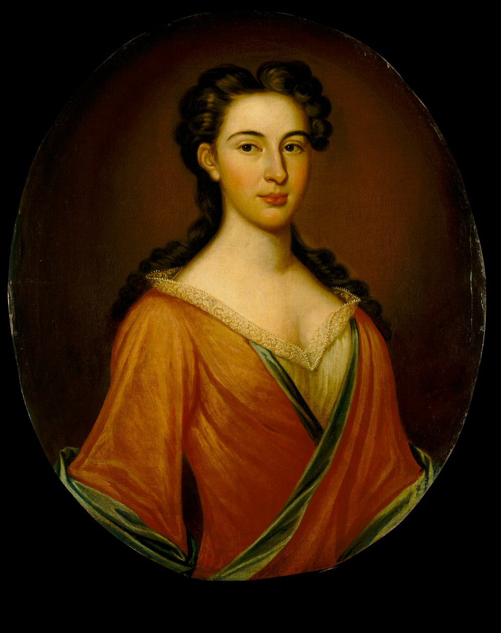 Mrs Edmund Nelson (1698-1789), ca 1720 (olja på duk) av British School