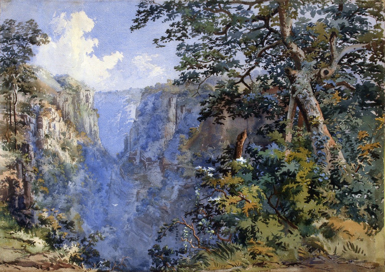 Pachmarhi, Madhya Pradesh (akvarell) av British School