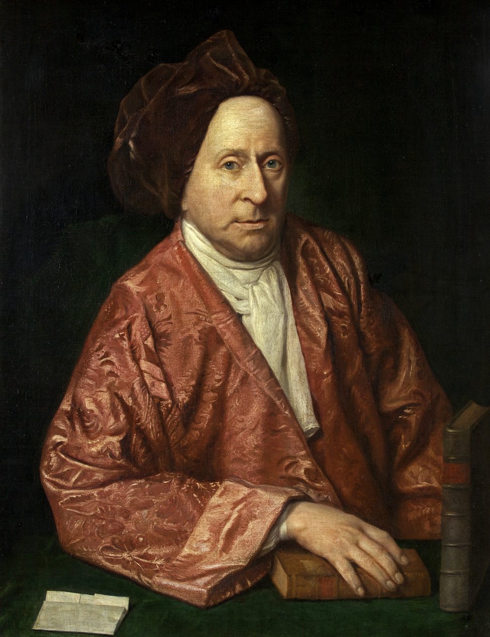 Porträtt av James Burgh, ca 1755 (olja på duk) av British School