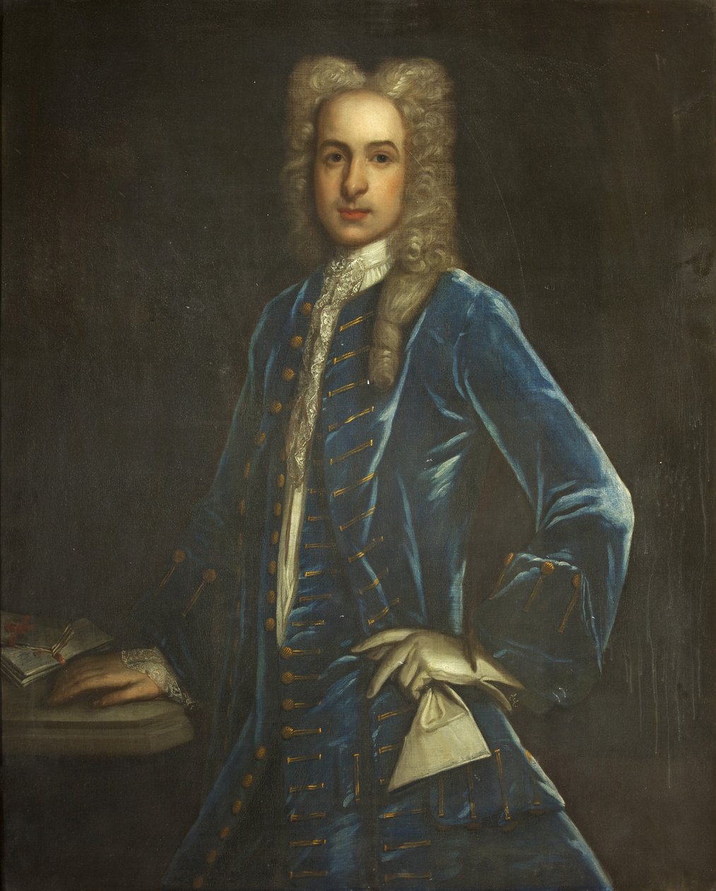 Porträtt av Sir John Smyth, 3rd Baronet, ca 1720 (olja på duk) av British School