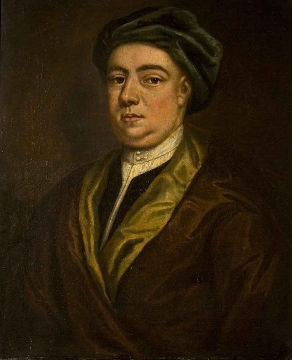 Porträtt av en okänd gentleman (som en gång sades vara ett självporträtt från Hogarth), 1730-talet av British School