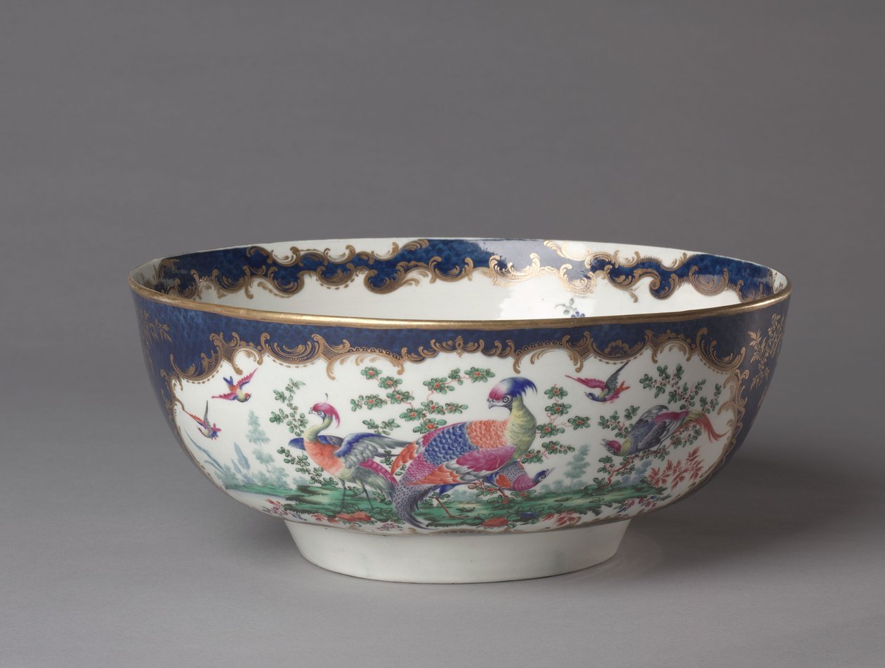 Punch Bowl, Worcester Porslinsfabrik, ca 1770 av British School