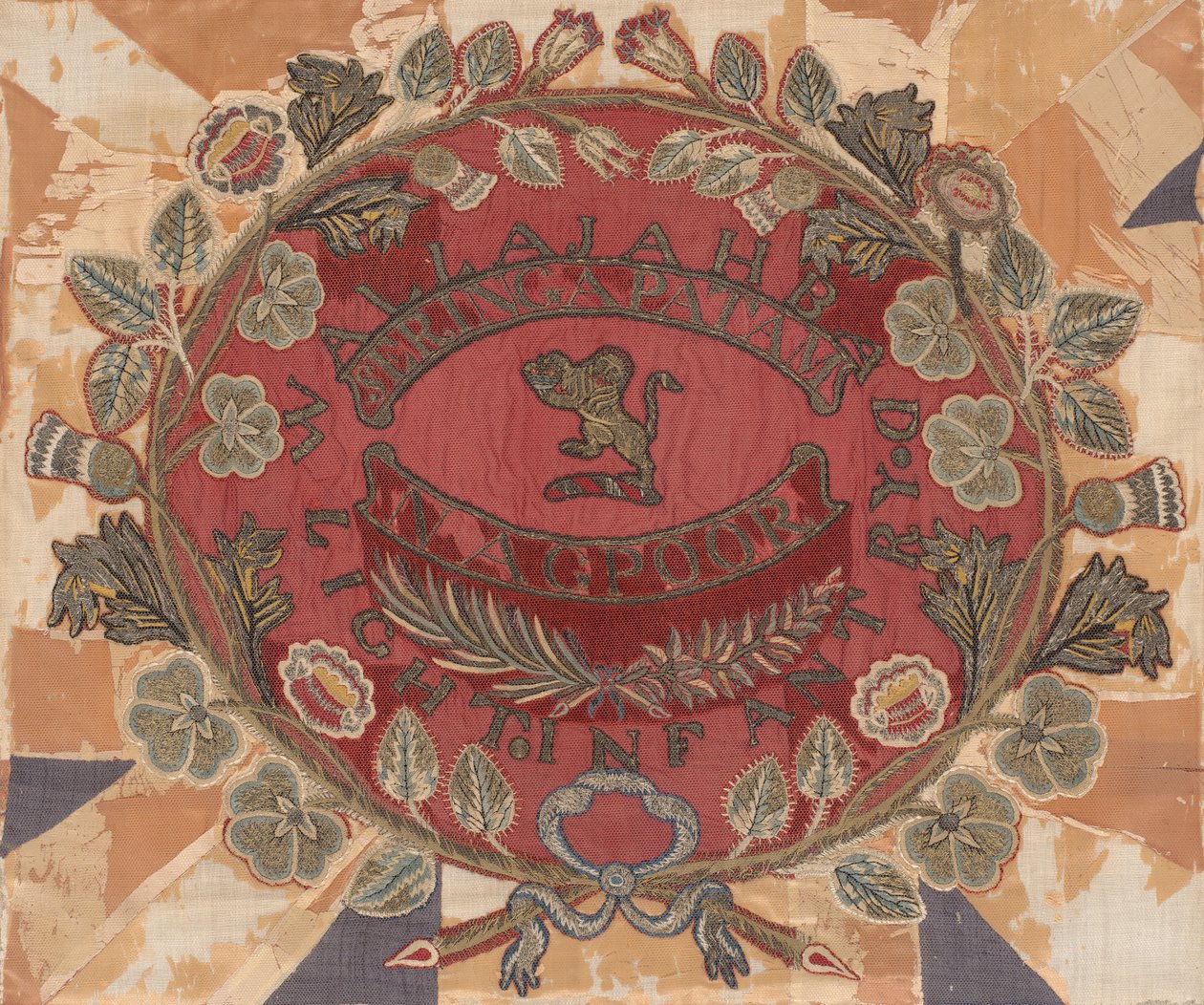 Andra eller Regimental Color Center, 23:e eller Wallajabad Light Infantry, Madras av British School