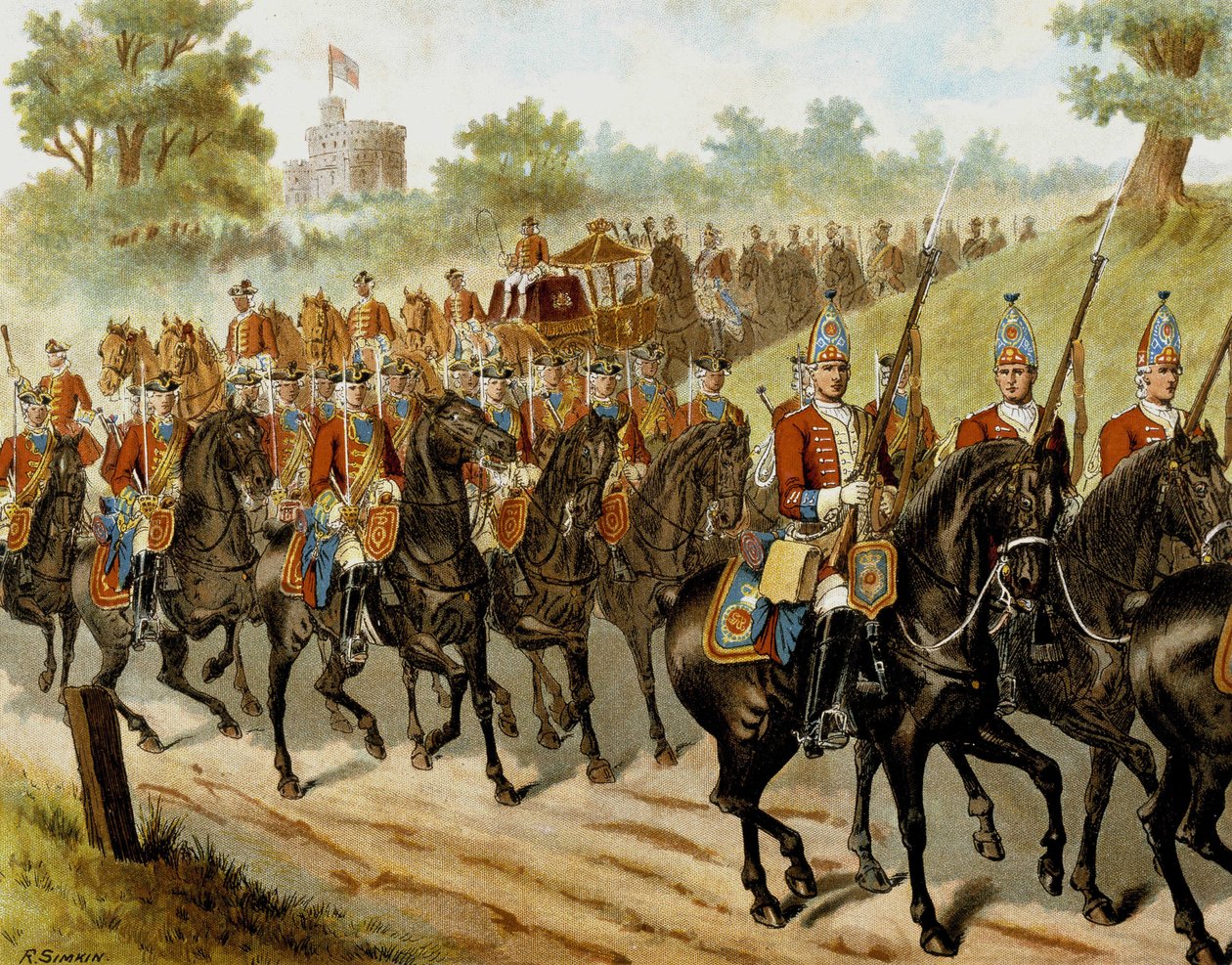The Royal Escort (George II) 1742 - i "" Harpers Young People" av British School
