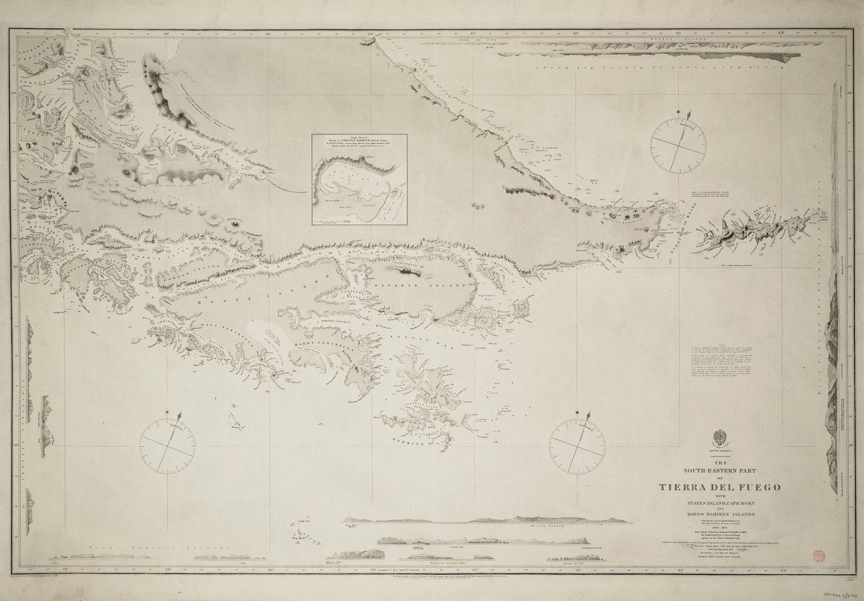 Sydöstra delen av Eldslandet med Staten Island, Kap Horn och Diego Ramirez Island av British School