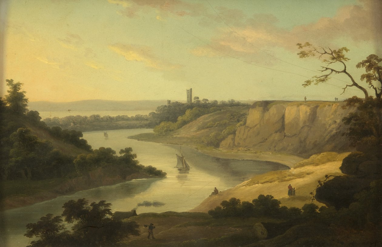 Utsikt över Avon, ca. 1800-10 (olja på panel) av British School