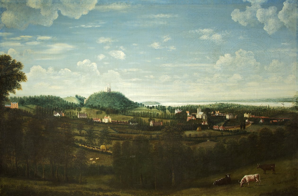 Utsikt över Henbury Village, ca 1720 (olja på duk) av British School
