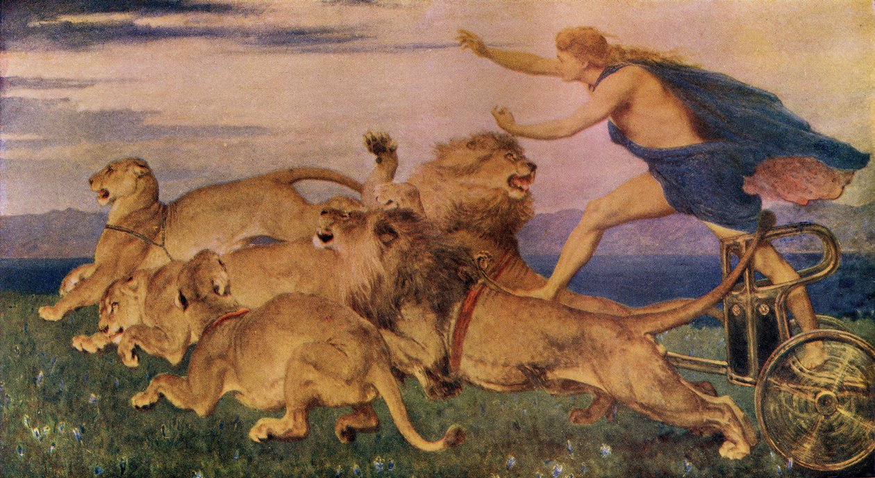 Phoebus Apollo, illustration från "Classic Myth and Legend" av A. R. Hope Moncrieff, publicerad ca 1910 av Briton Riviere