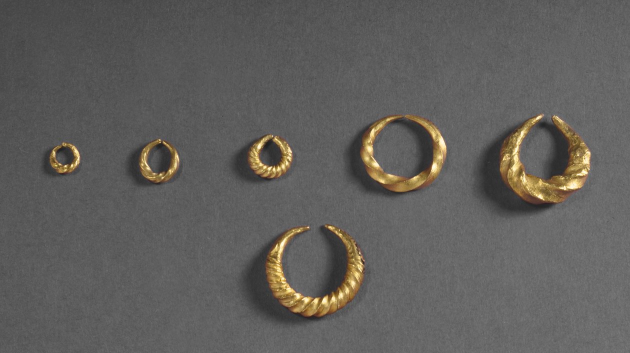 Smycken från Fresn-la-Mere, Frankrike guld av Bronze Age