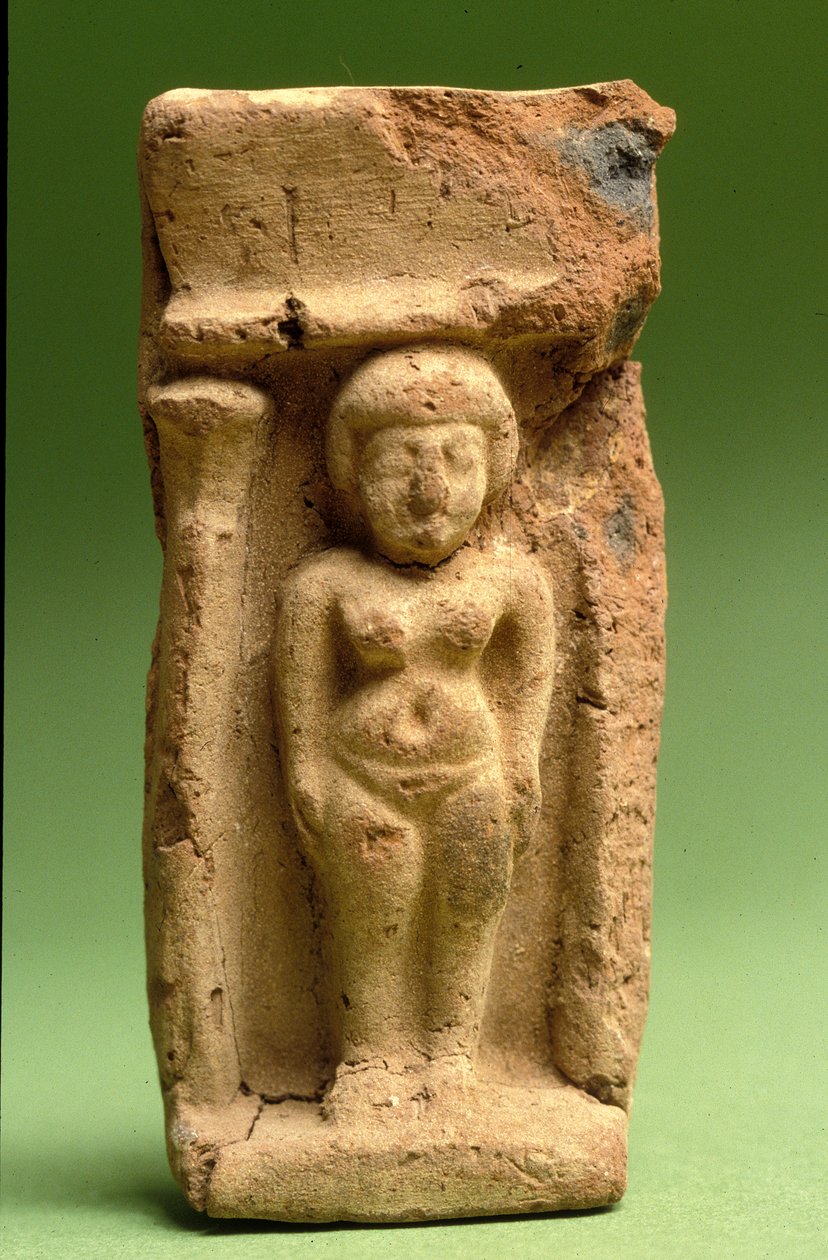 Statyett av Asherah, kanaané, 999-600 f.Kr. (lera) av Bronze Age