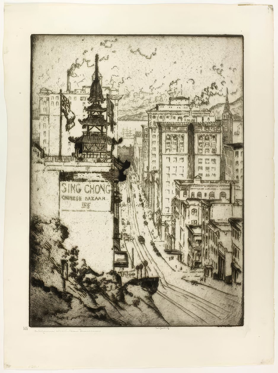 California Street, San Francisco av Bror Julius Olsson Nordfeldt