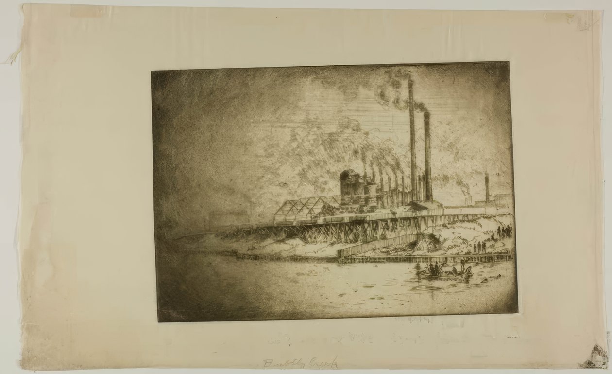 Chicago – Bubbly Creek, 35th St och River av Bror Julius Olsson Nordfeldt