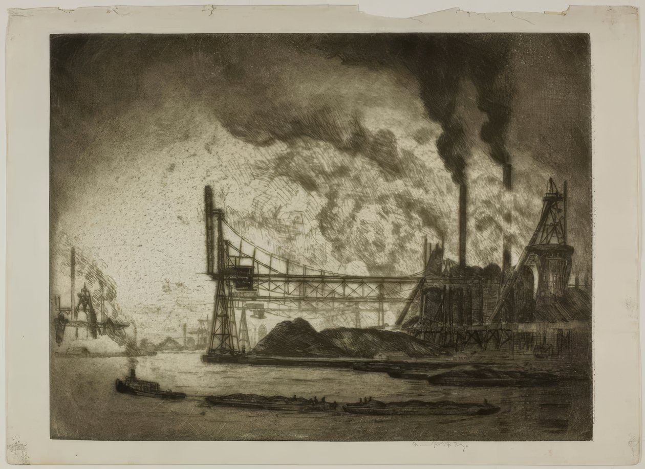 Chicago – Calumet River, 106th St. av Bror Julius Olsson Nordfeldt