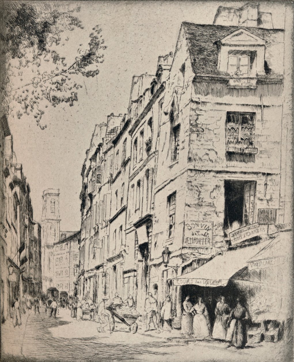 Innergården i Halles, Rue St Jacques, 1915 av Bror Julius Olsson Nordfeldt