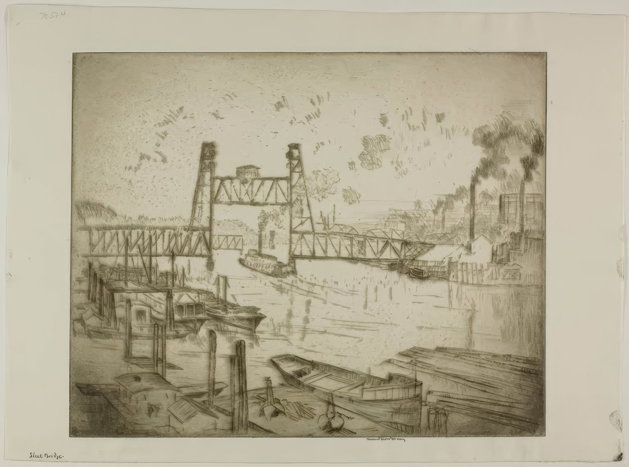 Portland, Oregon – Steel Bridge av Bror Julius Olsson Nordfeldt