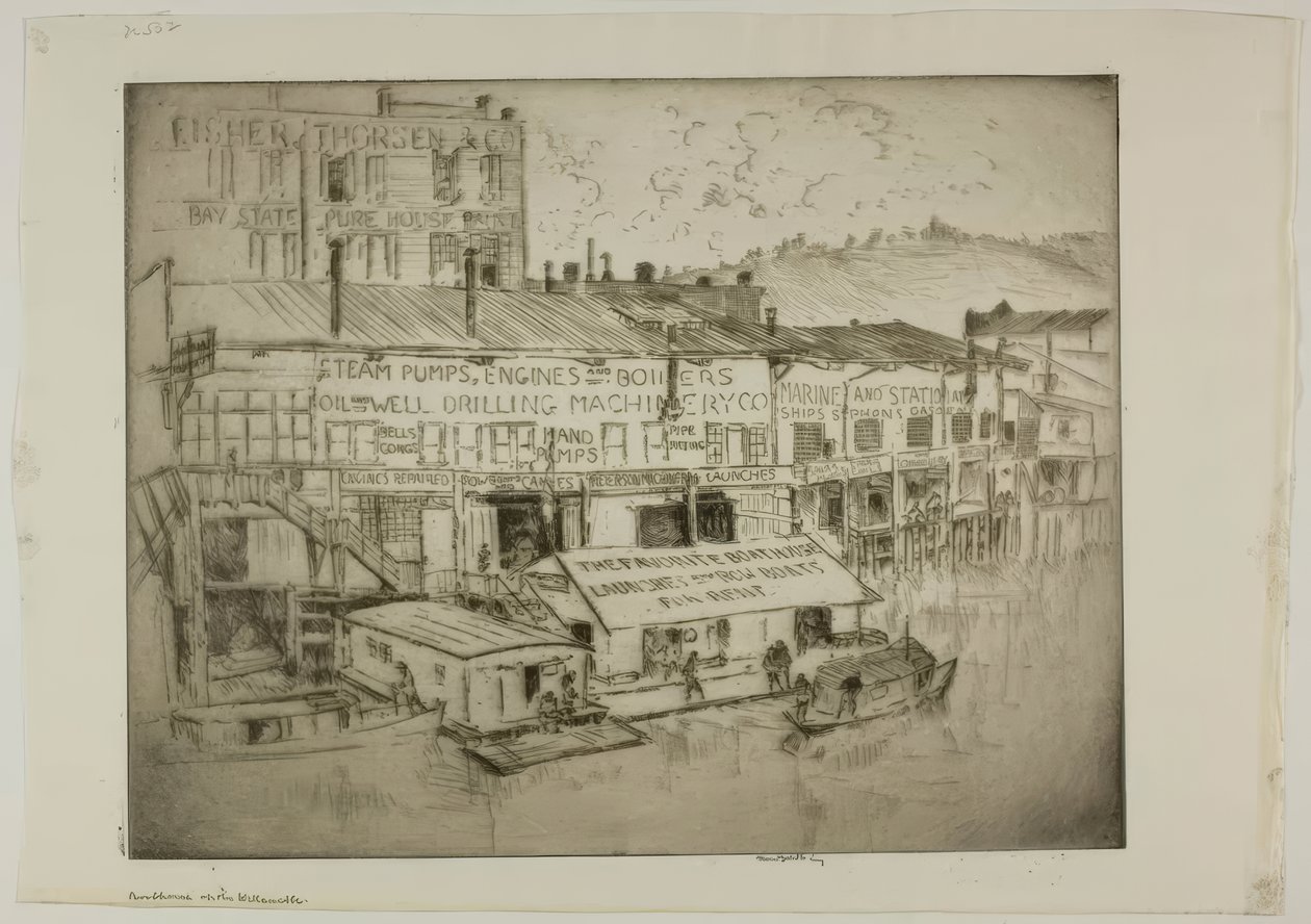 Båthuset vid Willamette av Bror Julius Olsson Nordfeldt