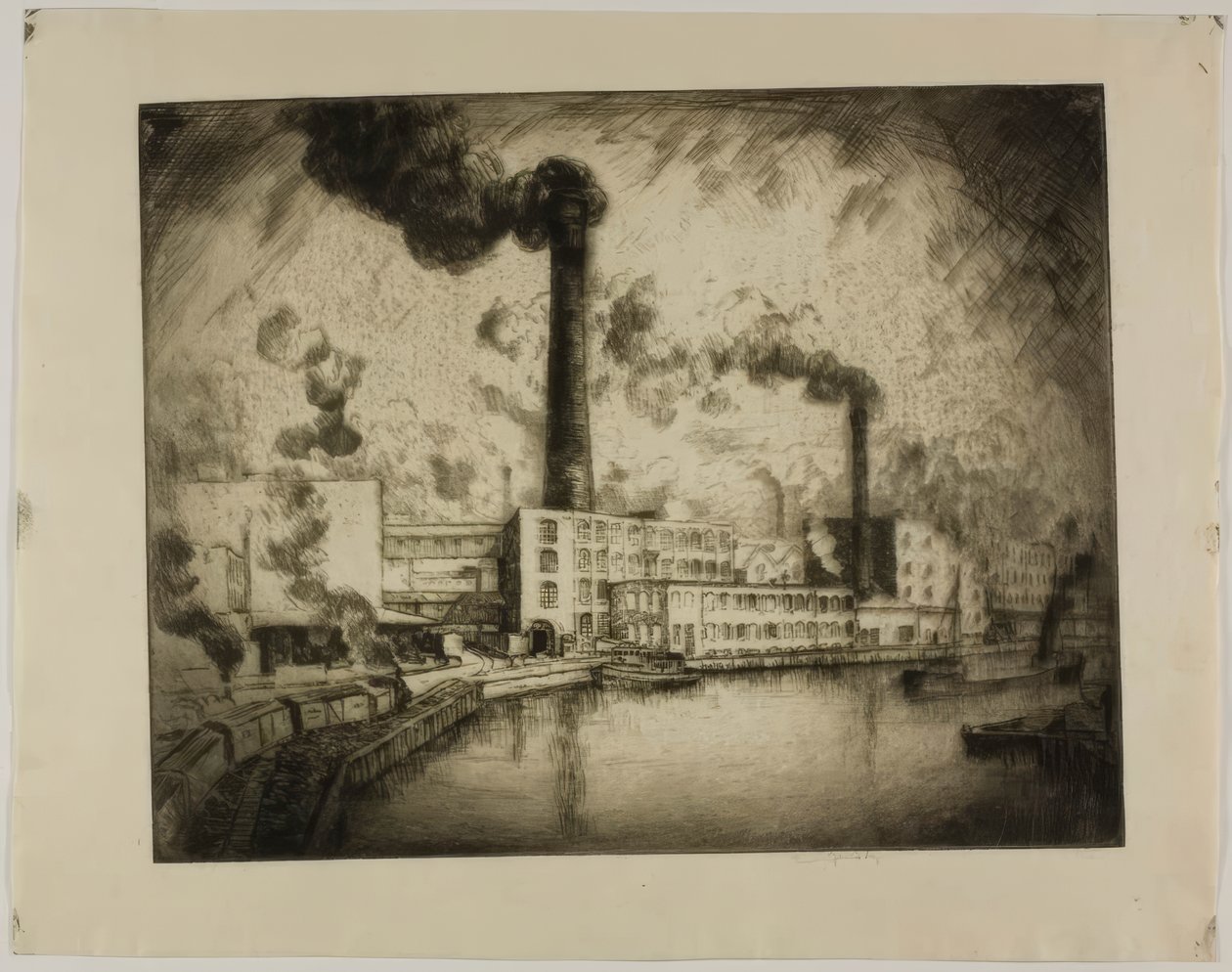 Utan titel (South Deering – vänstra stranden) av Bror Julius Olsson Nordfeldt