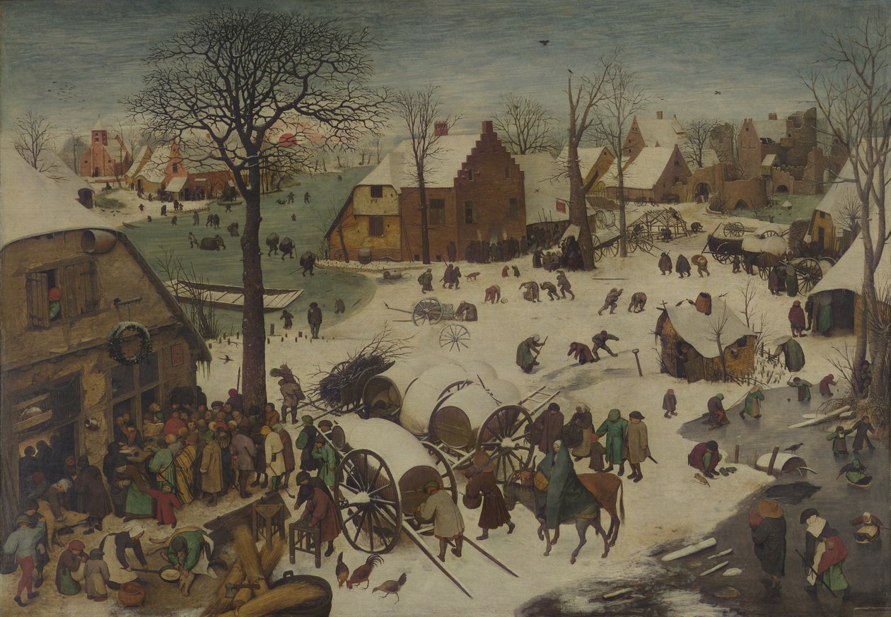 Folkräkningen i Betlehem Numreringen i Betlehem, 1566 av Bruegel