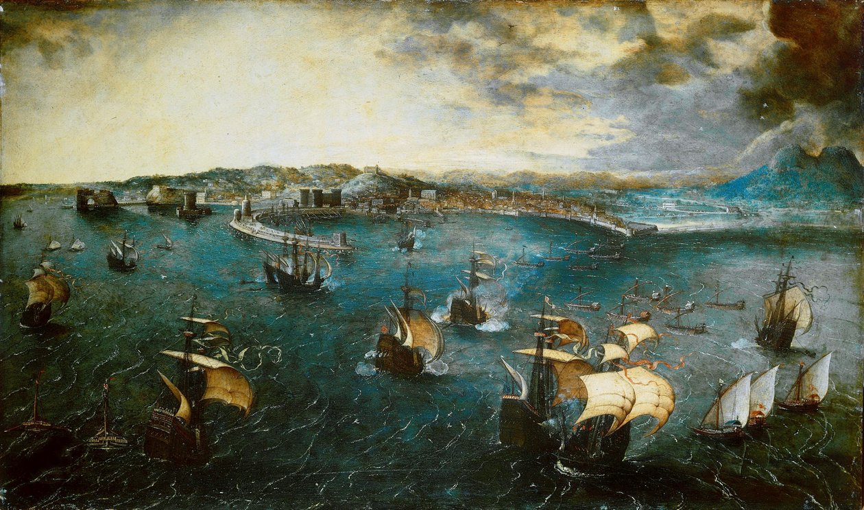 Utsikt över Neapelbukten, ca 1550-1565. av Bruegel