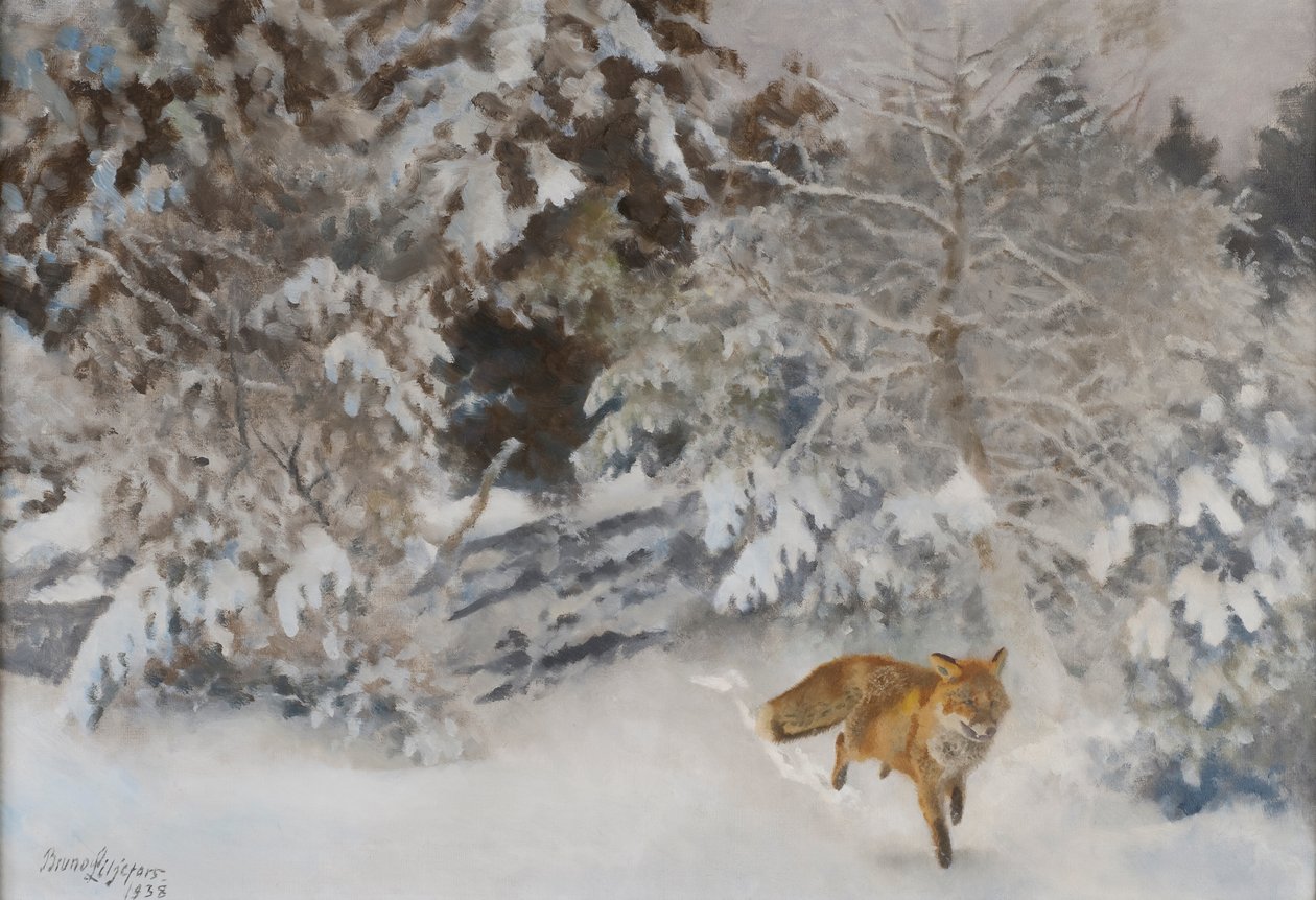 Räv i vinterlandskap, 1938 av Bruno Andreas Liljefors