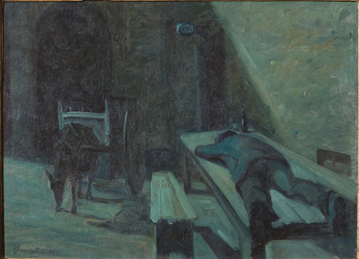 The Drunk (olja på plywood) av Bruno Semprebon