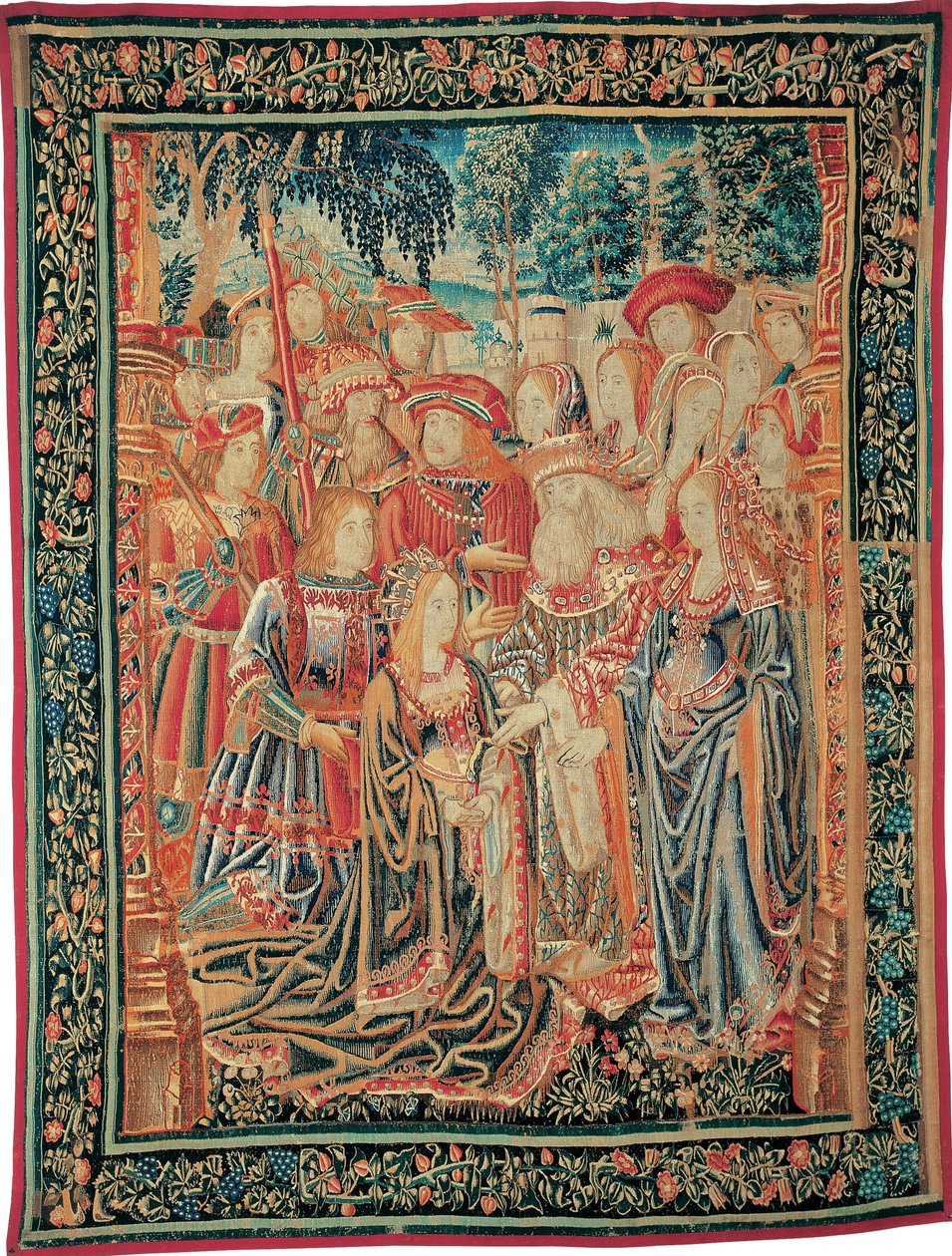 Historien om Troja. Förlåtelsen av Helen, ca. 1520 av Brussels Manufactory