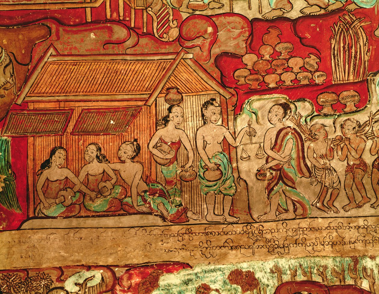 Vardagslivsscen av Burmese School