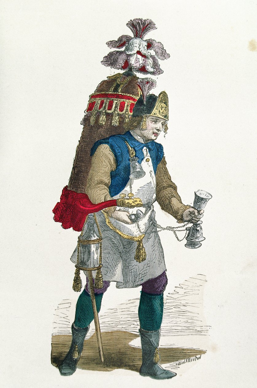 Coconut Seller 1774 (färggravyr) av Burn Smeeton