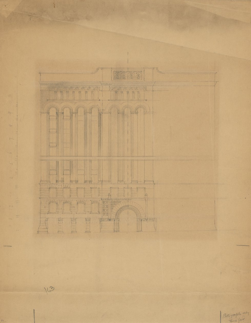 Mills Building, San Francisco, Kalifornien, Design Sketch av Burnham and Root