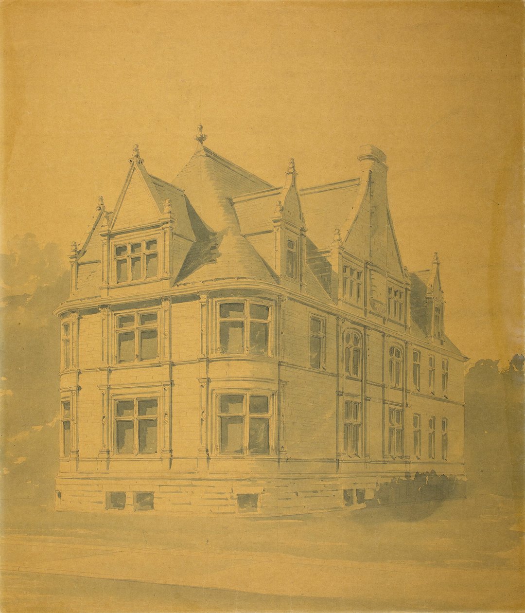 William J. Goudy House, Chicago, Illinois, Perspektiv av Burnham and Root