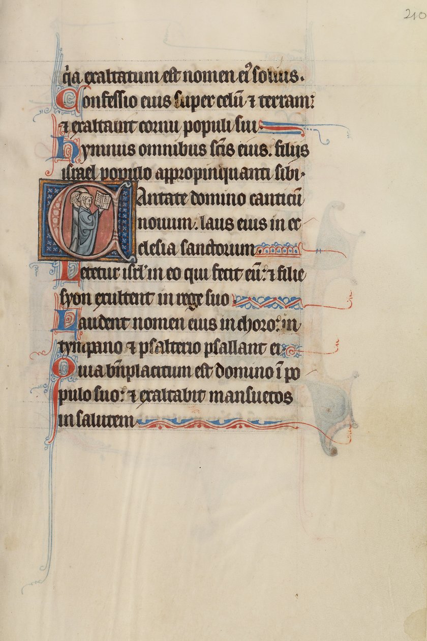 Initial C: Tre präster som sjunger ur en bok av Bute Master