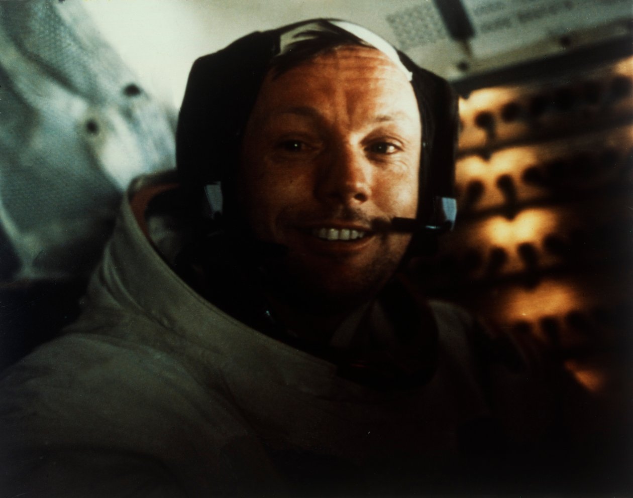 Befälhavare Neil Armstrong i Lunar Module on the Moon, Apollo 11-uppdrag, juli 1969. av Buzz Aldrin