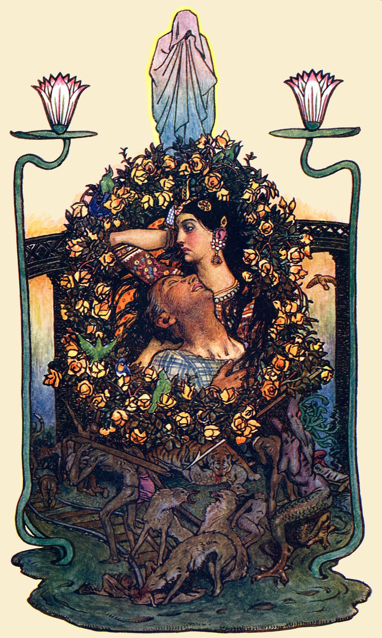 "Trädgården vid bron" av Byam Shaw