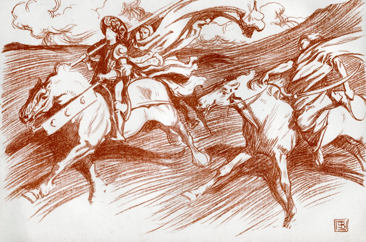 Riddaren och hans följeslagare, 1898. av Byam Shaw