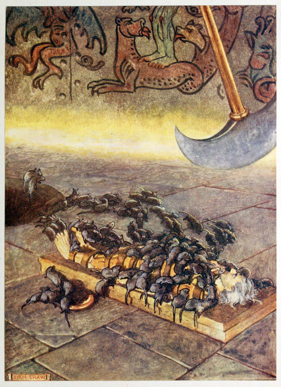 De svärmade över mig i ständigt ackumulerande högar., från Selected Tales of Mystery, pub. 1909. av Byam Shaw