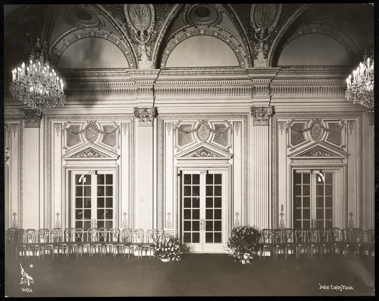 Balsal på Copley Plaza hotel, Boston, 1912 eller 1913 (silvergelatintryck) av Byron Company
