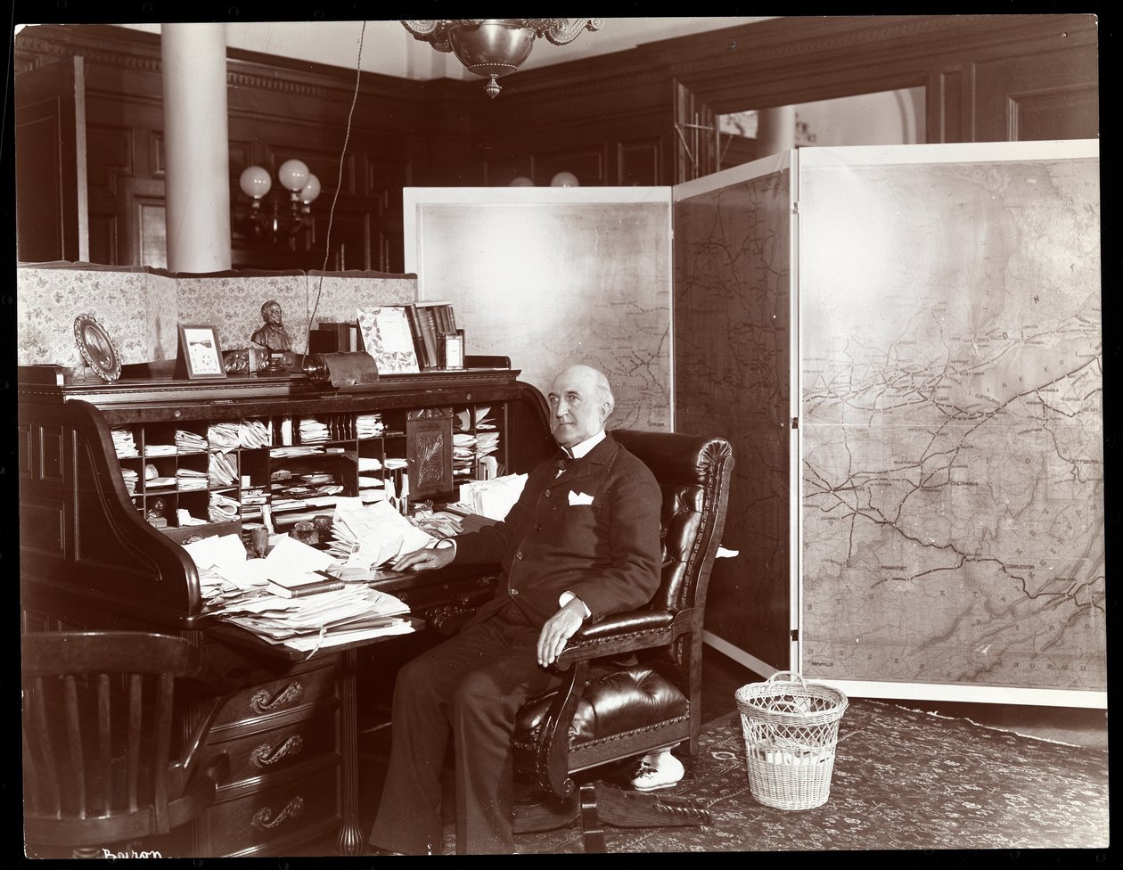 Chauncey Depew på sitt kontor, New York, 1898 (silvergelatintryck) av Byron Company