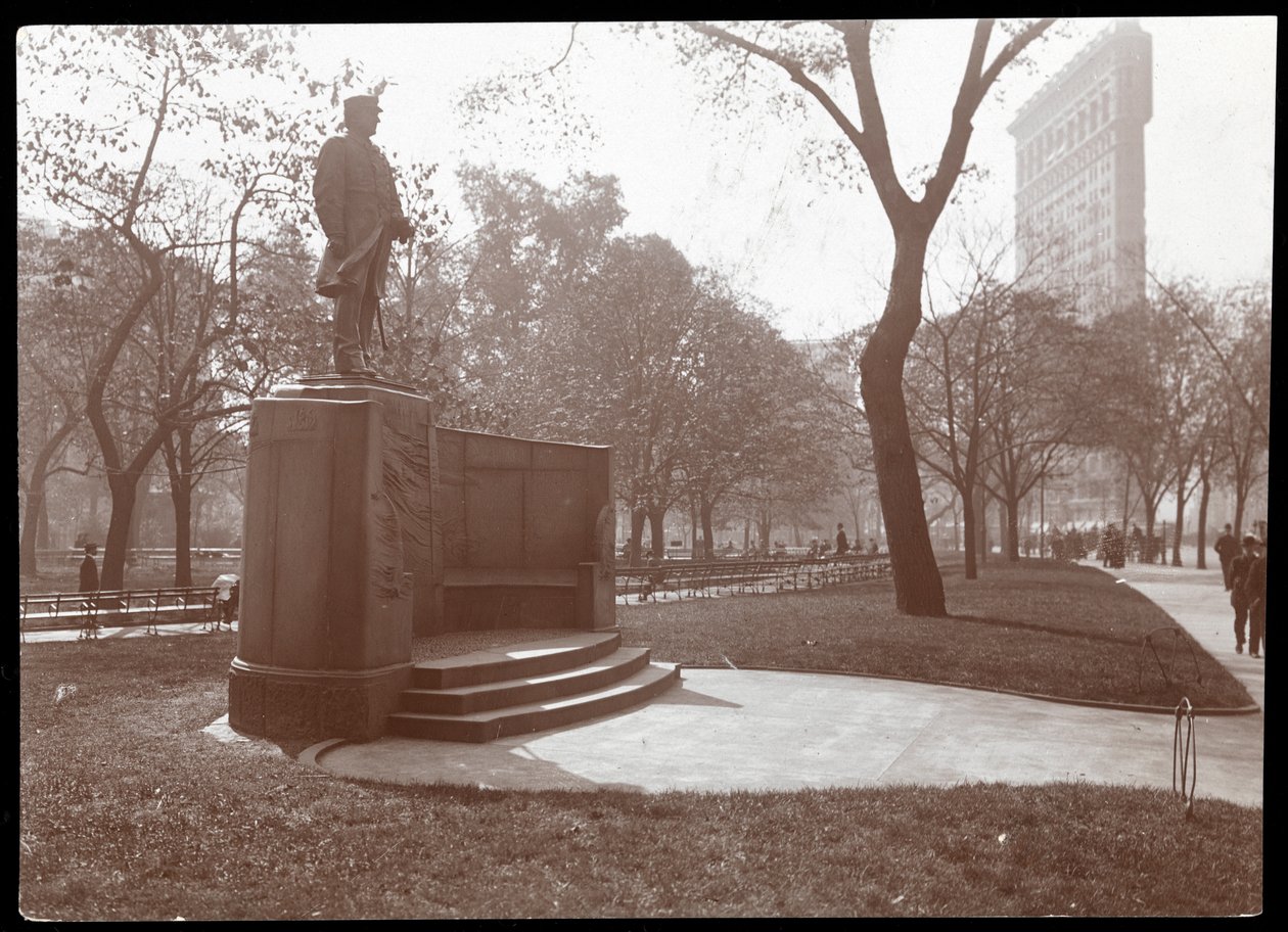 David Glasgow Farragut-staty i Madison Square Park, New York, ca 1905 (silvergelatintryck) av Byron Company