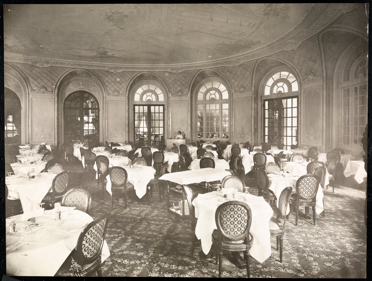Matsal på Copley Plaza hotel, Boston, 1912 eller 1913 (silvergelatintryck) av Byron Company