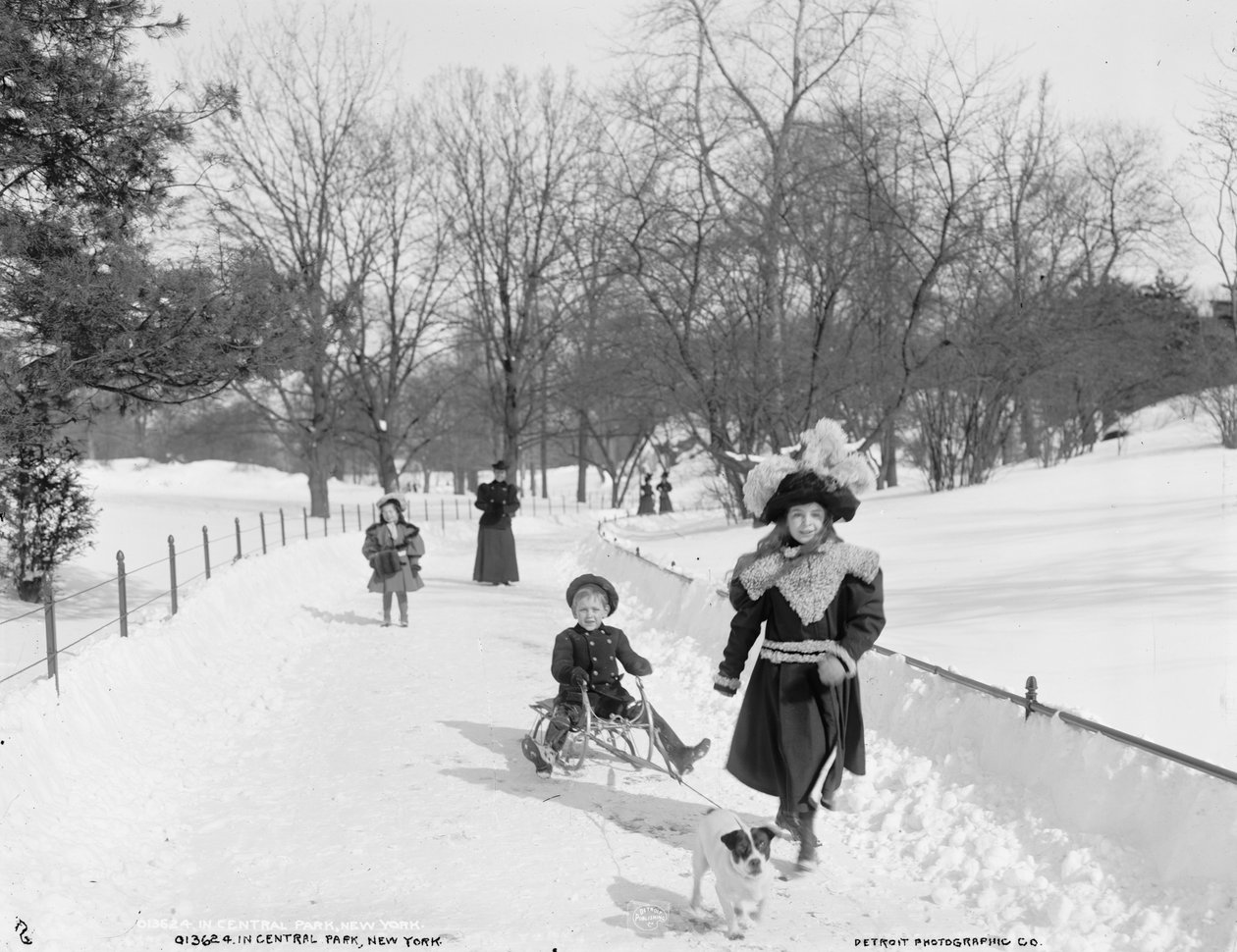 I Central Park, New York, ca 1900 av Byron Company