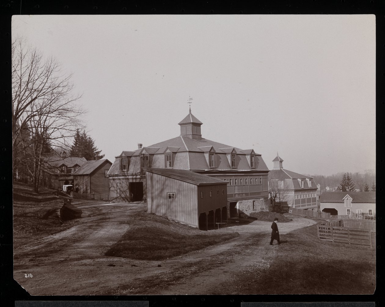 Stallarna på Edwin Goulds egendom i Rhinecliffe eller Rhinebeck, 1893-94 (silvergelatintryck) av Byron Company