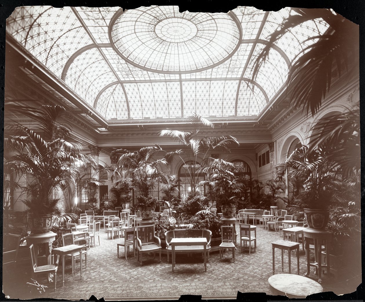 Lounge på Plaza Hotel, ca 1907 (silvergelatintryck) av Byron Company
