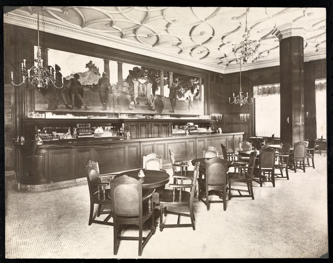 The Old King Cole Bar på Hotel Knickerbocker, 1906 (silvergelatintryck) av Byron Company