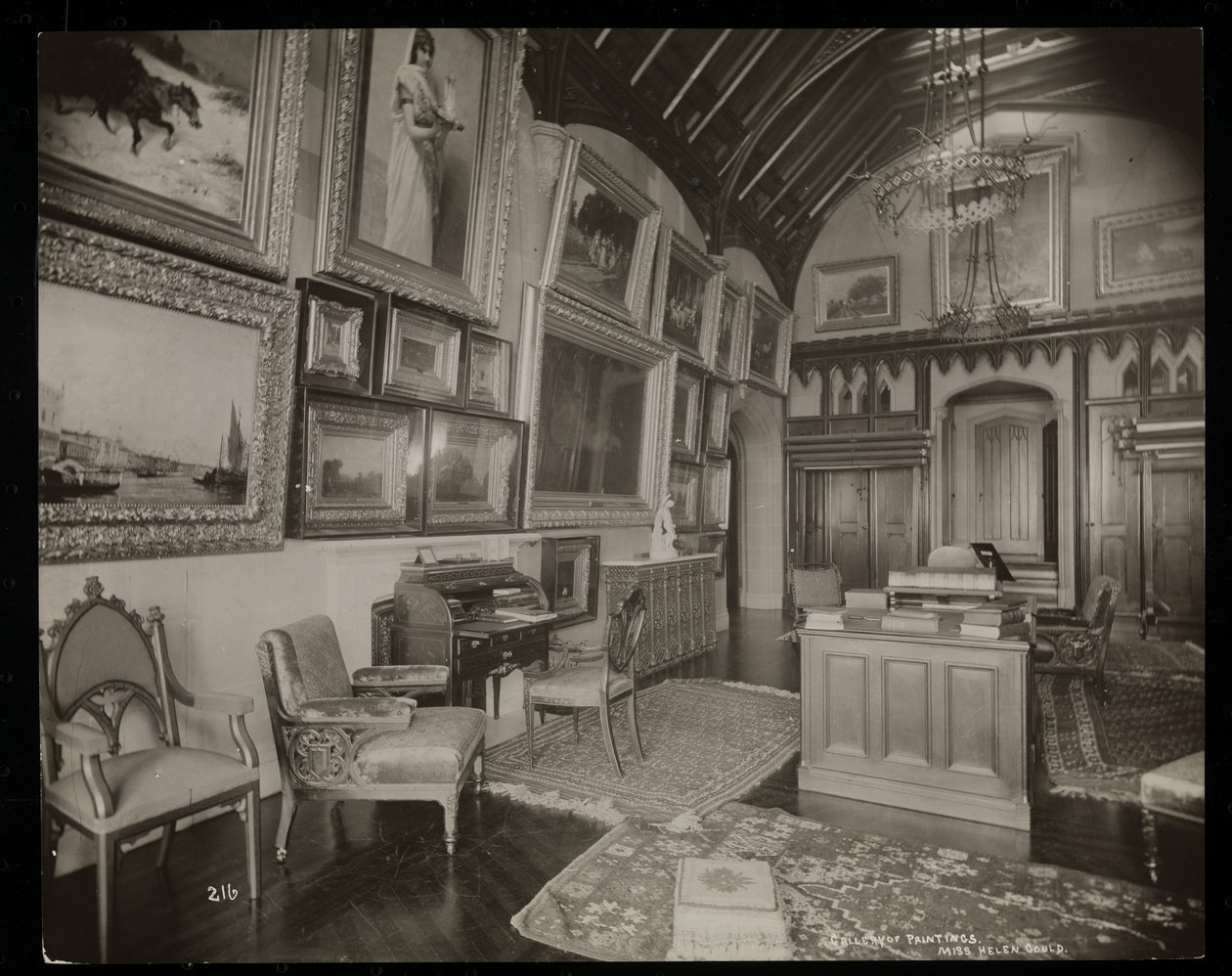 Konstgalleriet på Helen Gould-gården (sen Jay Goulds residens) i Tarrytown, New York, 1893-94 (silvergelatintryck) av Byron Company