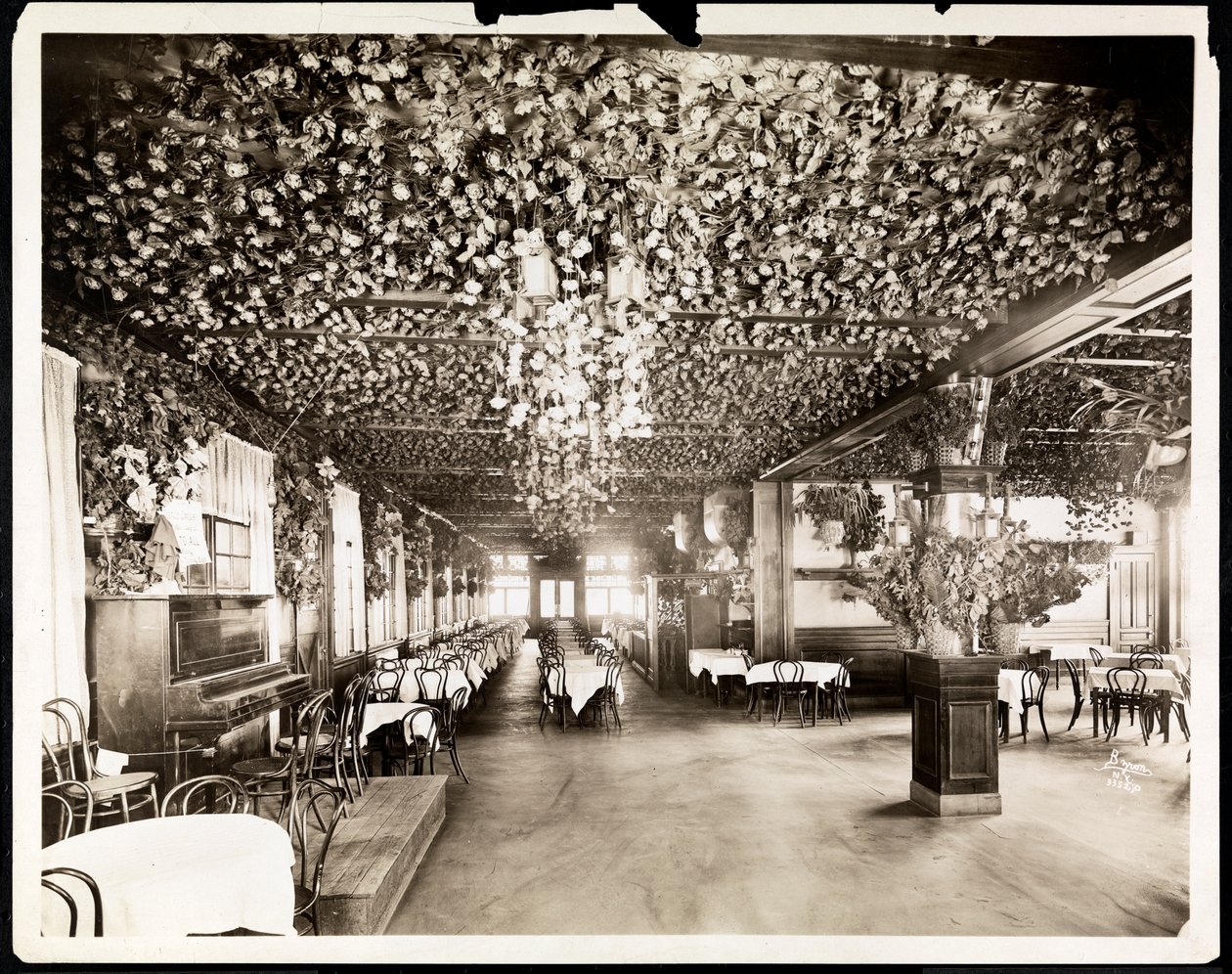Matsalen på Hotel Dolphin, New York, 1915 (silvergelatintryck) av Byron Company