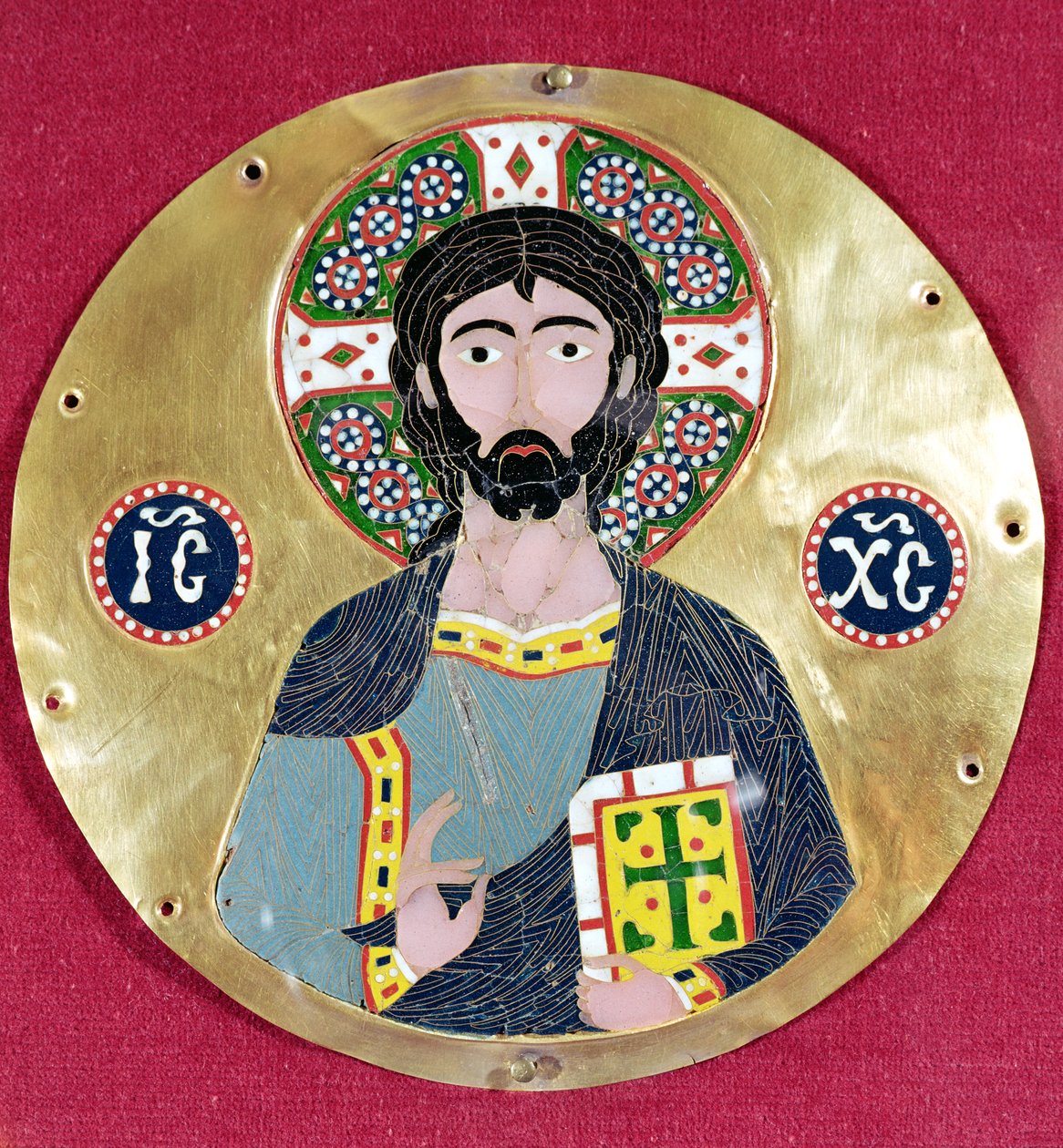 Christ Blessing, 10-1100-talet (guld och emalj) av Byzantine