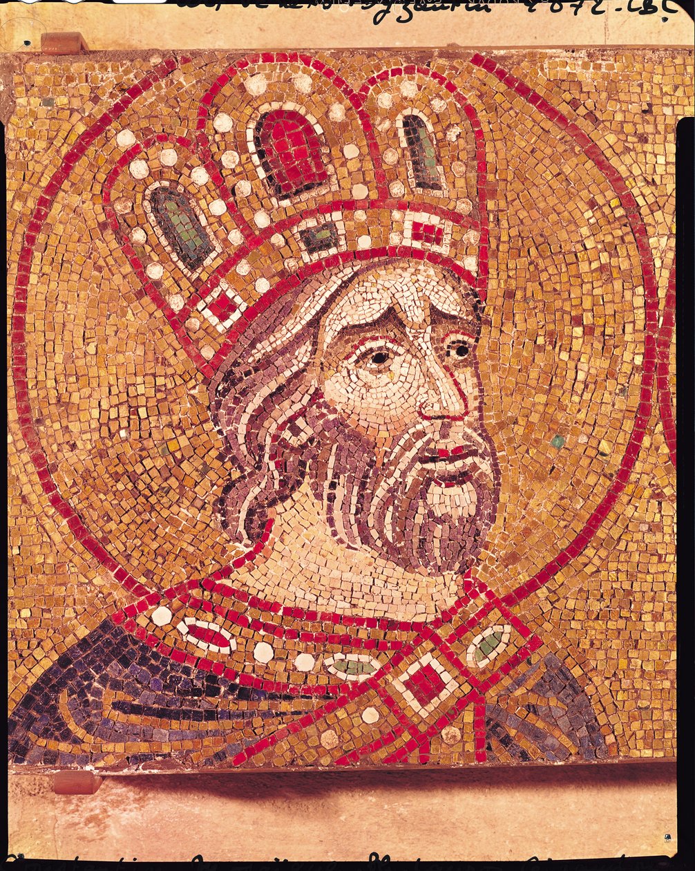 Kejsar Konstantin I (ca 274-337) den store (mosaik) av Byzantine
