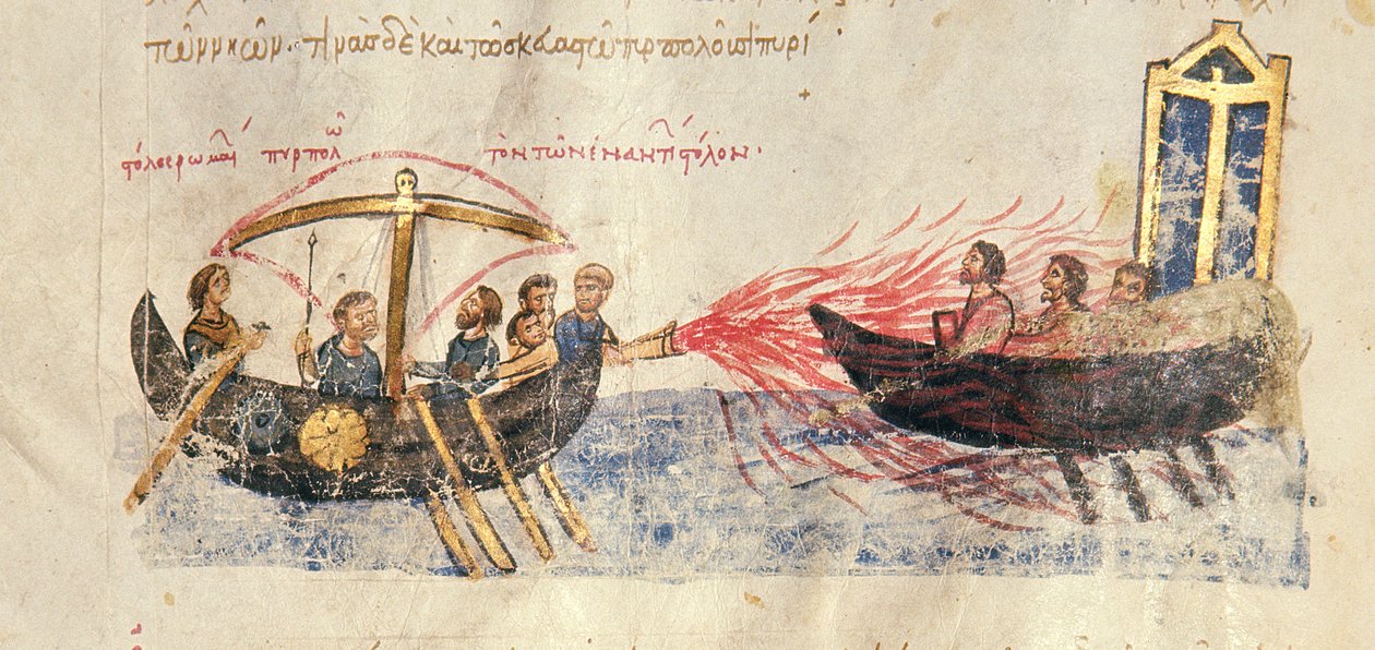 Grekisk brandpärlematerial, detalj av 167117 av Byzantine