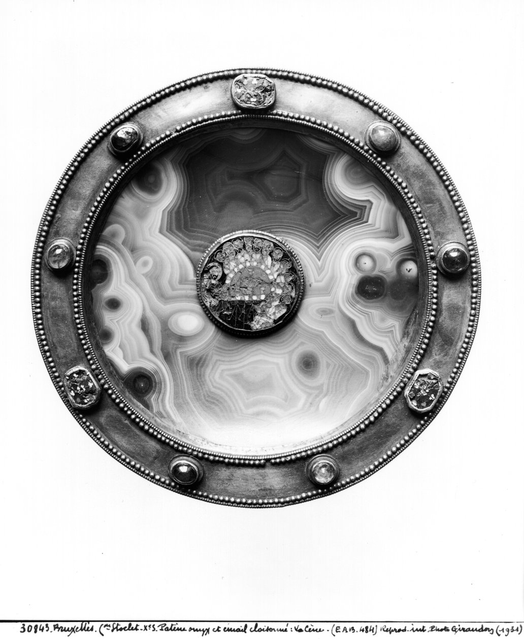 Paten med en medaljong föreställande den sista måltiden, 900-1000-talet (onyx och emalj) av Byzantine