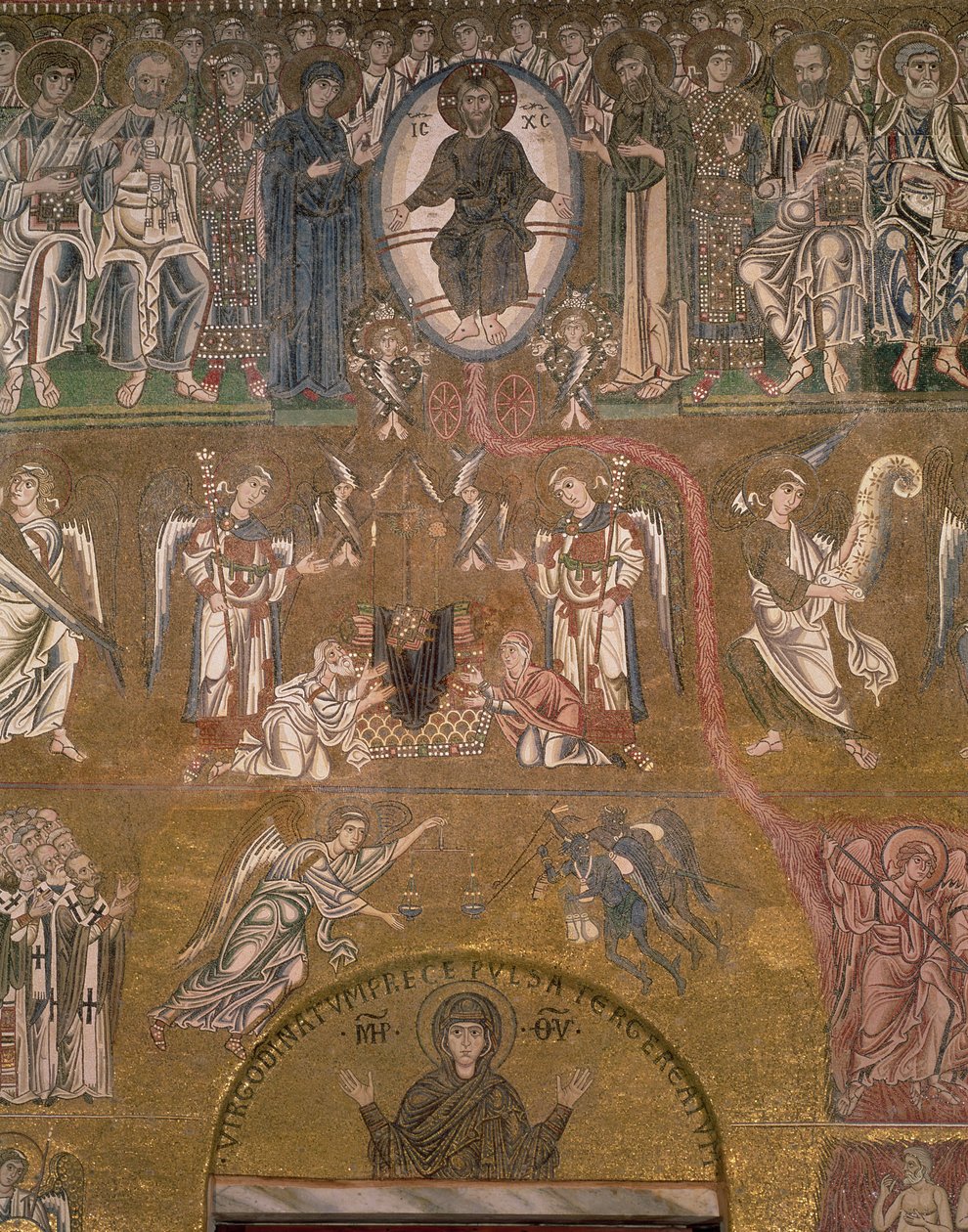 The Last Judgement, detalj av Kristus att döma, mosaik från 11-1100-talet av Byzantine